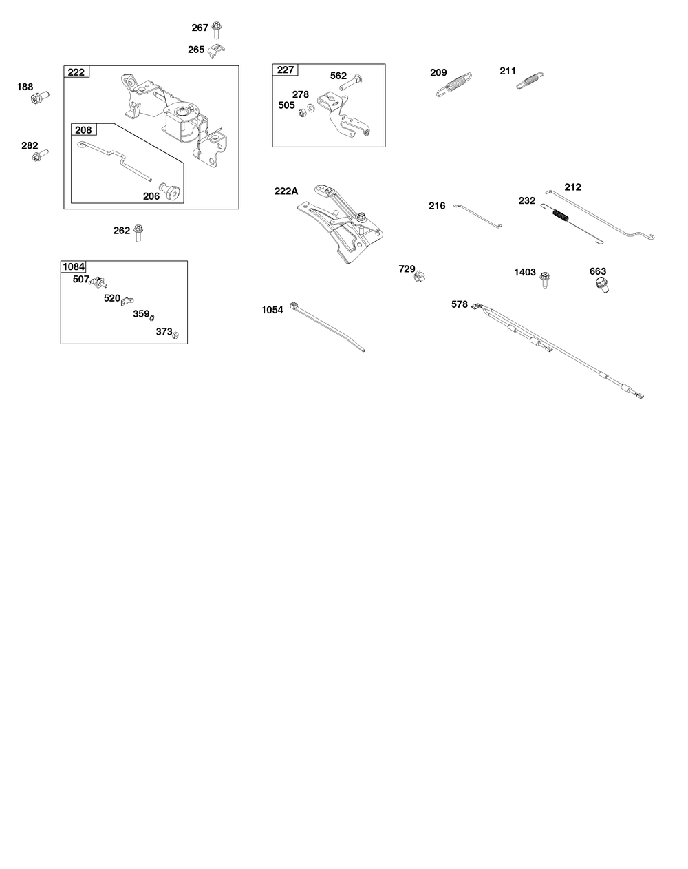Controls Group Diagram and Parts List for 356447-0639-G1 200000 - 399999 Briggs and Stratton Engine
